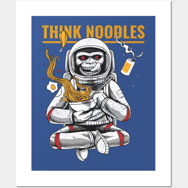 Think noodles space monkey Wall Art by Turtokart